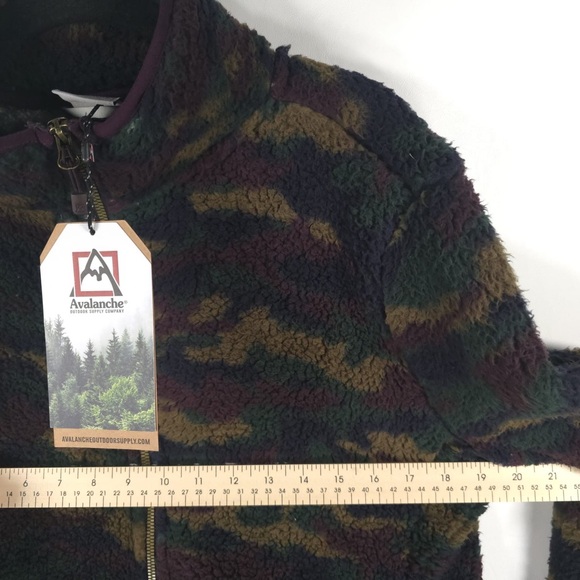 NWT AVALANCHE Outdoor Soft Relaxed FullZip Teddy Camo Fleece Jacket CA851 MEDIUM - Picture 4 of 13